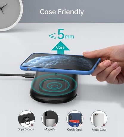 Choetech T570-S 2-in-1 Wireless Charger, 10W Max Wireless Charging Pad with Adapter for Galaxy Watch-Electronics &gt; Mobile Accessories-PEROZ Accessories