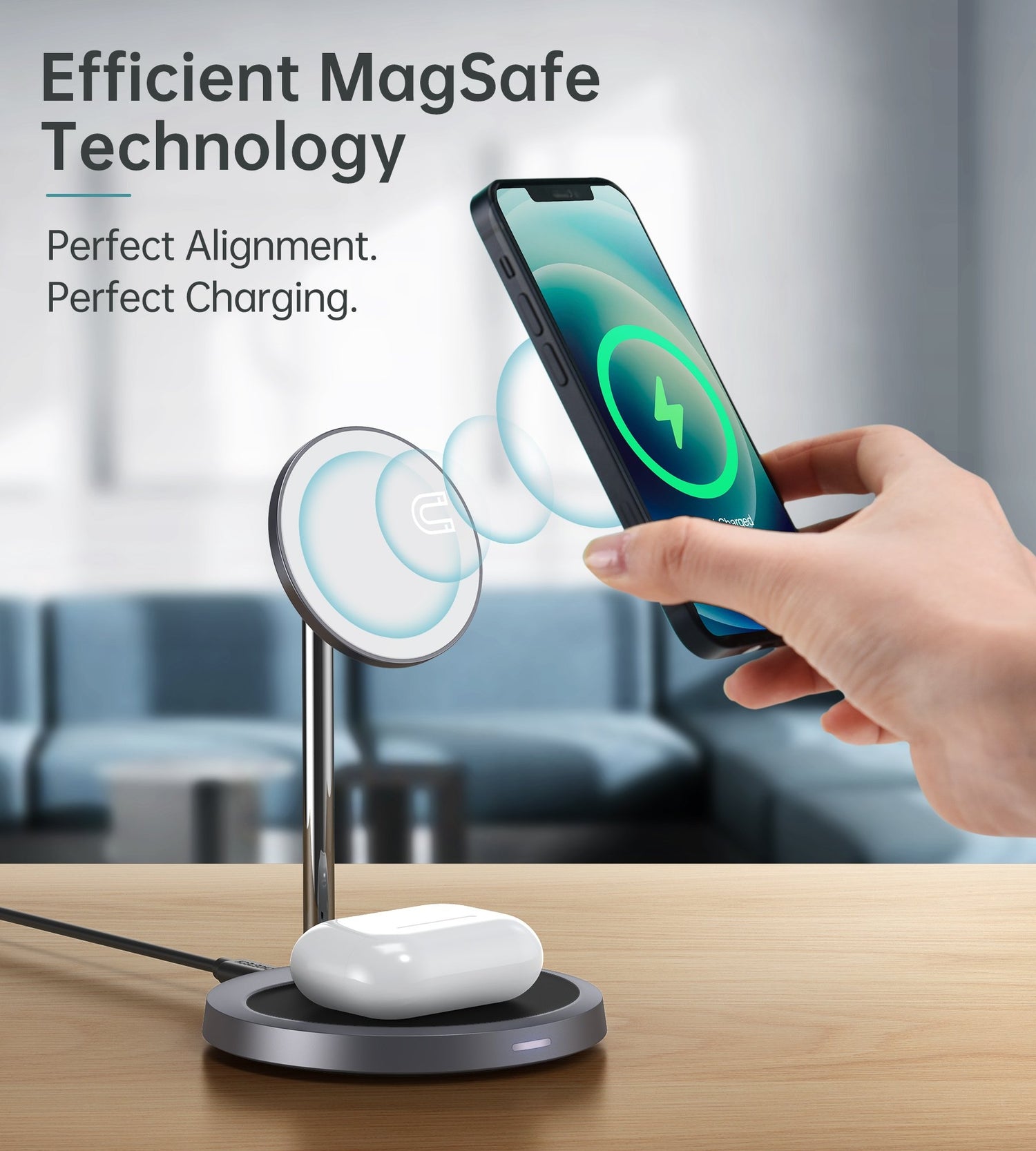 Choetech T575-F MagSafe iPhone Magnetic Wireless Charger Stand-Chargers-PEROZ Accessories