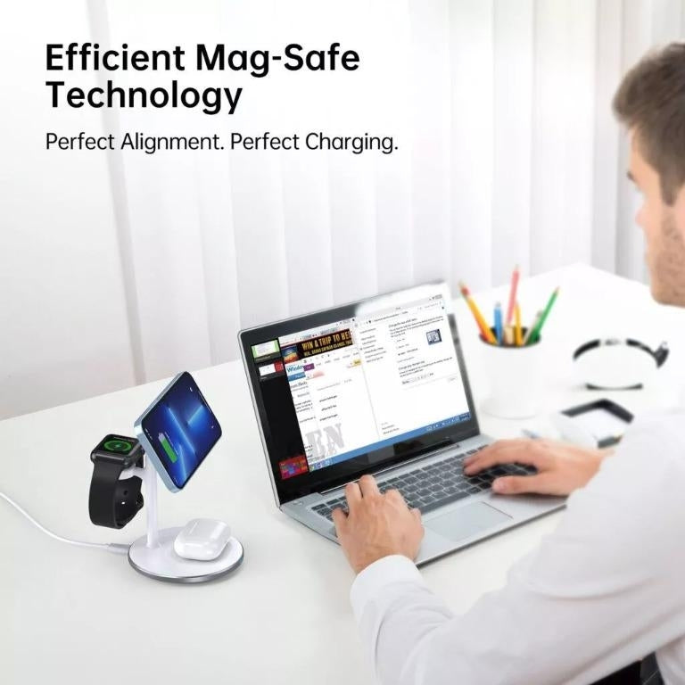 CHOETECH T585-F 3-in-1 Wireless Charging Station Dock-Chargers-PEROZ Accessories