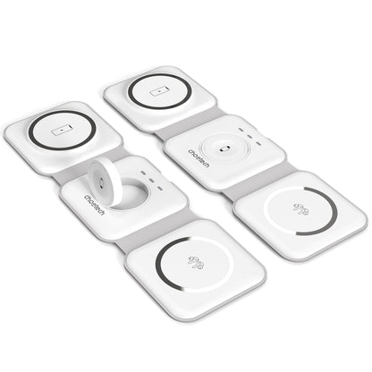 CHOETECH T588-F-WH 3-in-1 Foldable Fast Wireless Charger for Phone/Watch/Earphone-Electronics &gt; Mobile Accessories-PEROZ Accessories