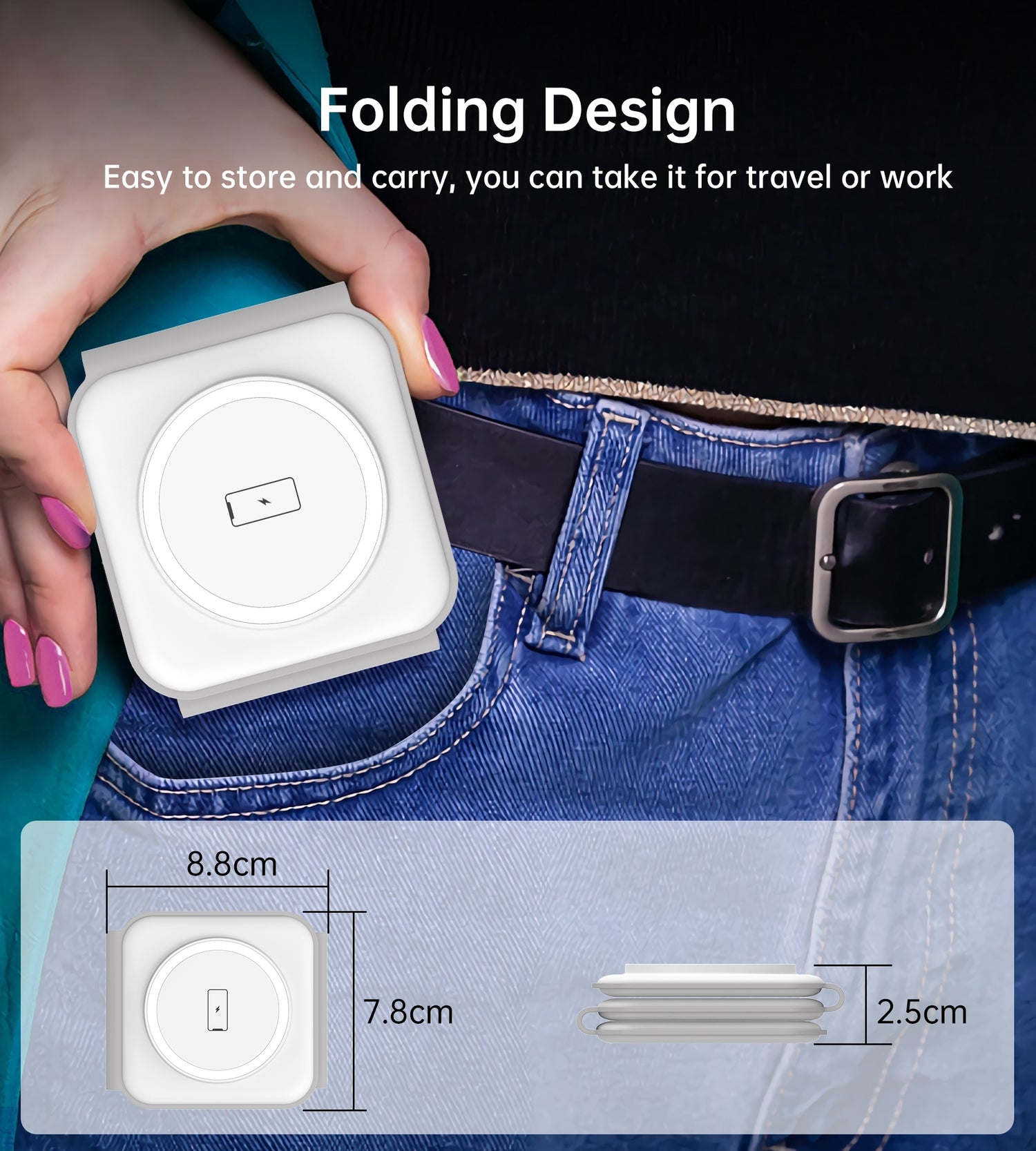 CHOETECH T588-F-WH 3-in-1 Foldable Fast Wireless Charger for Phone/Watch/Earphone-Electronics &gt; Mobile Accessories-PEROZ Accessories