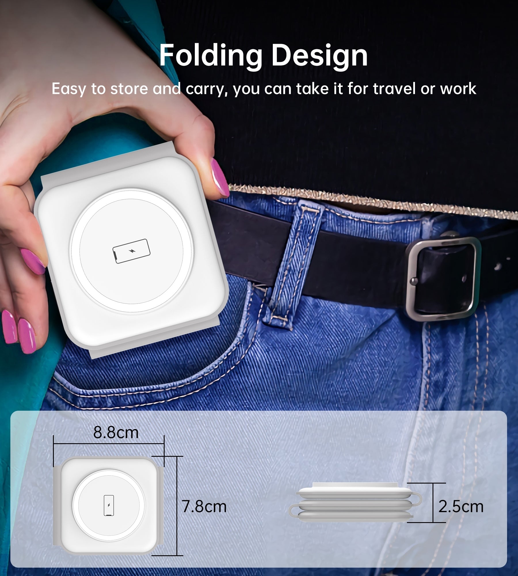 CHOETECH T588-F-WH 3-in-1 Foldable Fast Wireless Charger for Phone/Watch/Earphone-Electronics &gt; Mobile Accessories-PEROZ Accessories