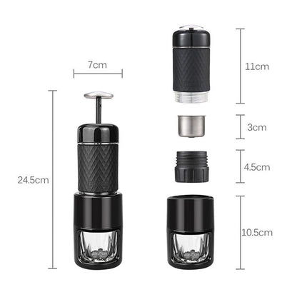 STARESSO Coffee Maker Red Dot Award Winner Portable Espresso Cappuccino Quick Cold Brew Manual Coffee Maker Machines All in One - Black-Coffee Makers-PEROZ Accessories