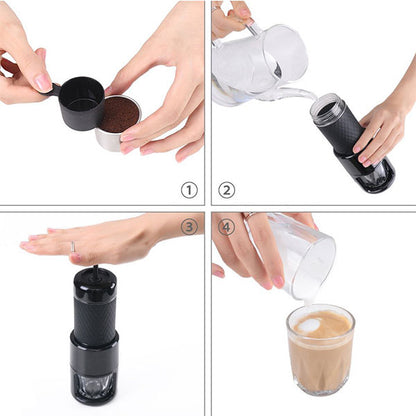 STARESSO Coffee Maker Red Dot Award Winner Portable Espresso Cappuccino Quick Cold Brew Manual Coffee Maker Machines All in One - Black-Coffee Makers-PEROZ Accessories