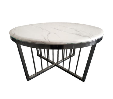 Salina Coffee Table - Marble - 95cm Black-Furniture &gt; Living Room-PEROZ Accessories