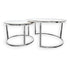 Nesting Style Coffee Table - White on Silver Stainless Steel - 80cm/60cm-Furniture > Living Room-PEROZ Accessories