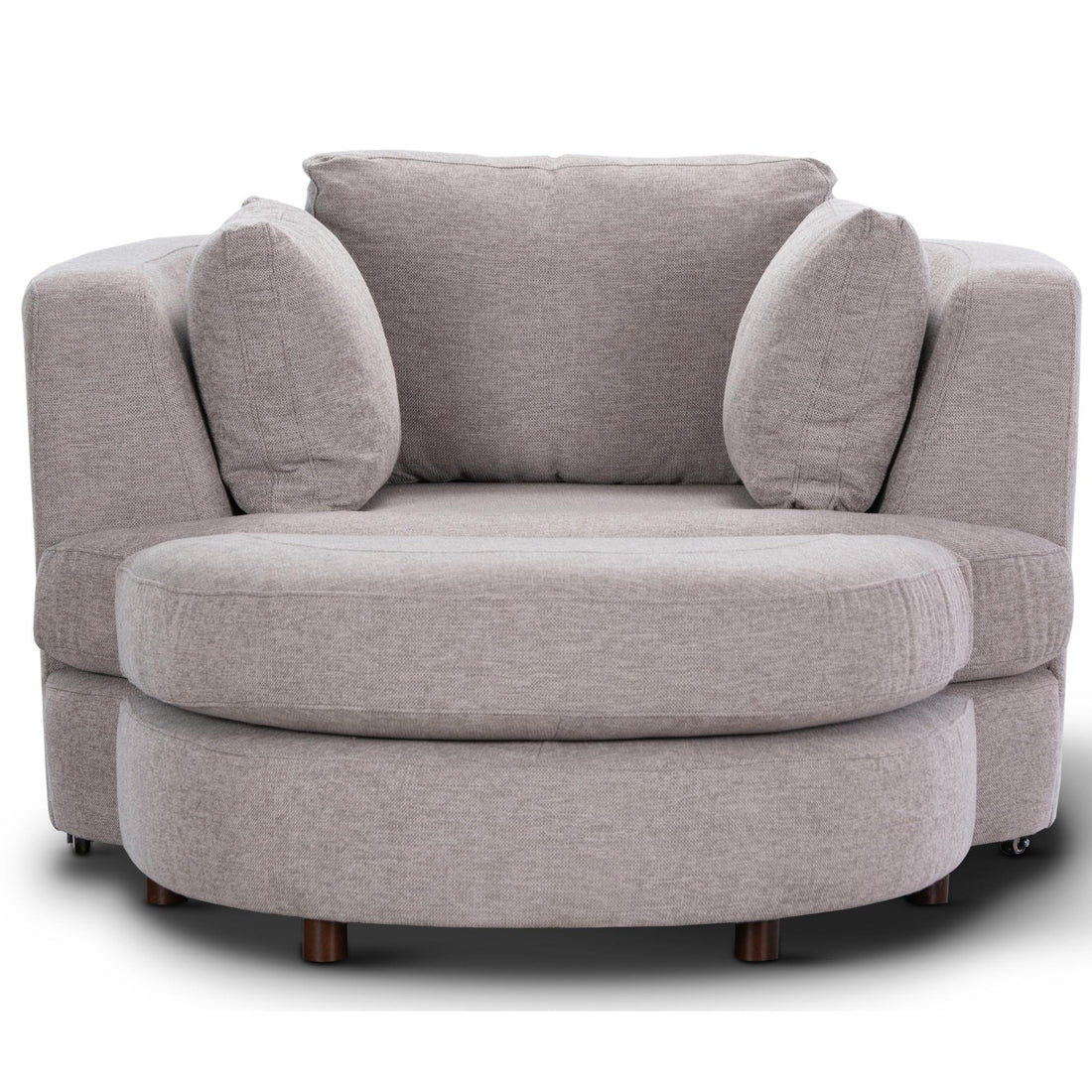 Sunshine Single Sofa Love Chair Fabric Swivel Armchair Ottoman Set - Steel-Furniture &gt; Sofas-PEROZ Accessories