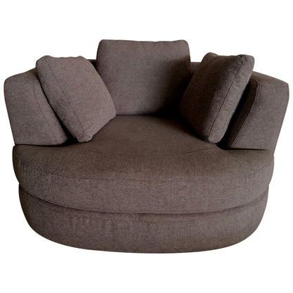 Sunshine Single Sofa Love Chair Fabric Swivel Armchair - Grey-Furniture &gt; Sofas-PEROZ Accessories