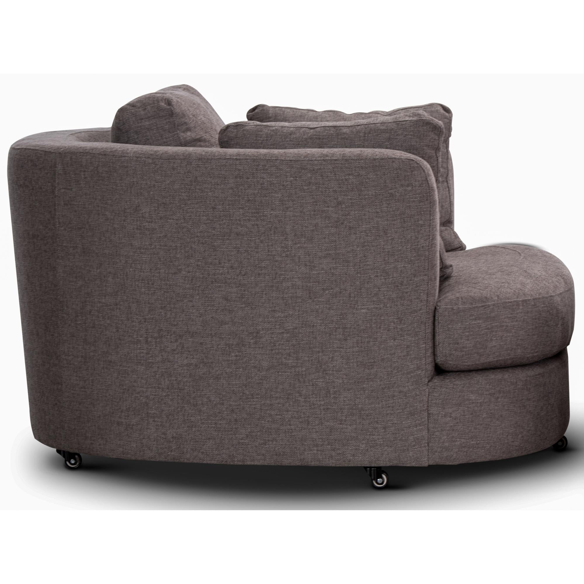 Sunshine Single Sofa Love Chair Fabric Swivel Armchair - Grey-Furniture &gt; Sofas-PEROZ Accessories