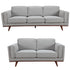 Petalsoft 2 + 3 Seater Sofa Set Fabric Uplholstered Lounge Couch - Grey-Furniture > Sofas-PEROZ Accessories