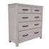 Foxglove Tallboy 5 Chest of Drawers Solid Ash Wood Bed Storage Cabinet - White-Furniture > Bedroom-PEROZ Accessories
