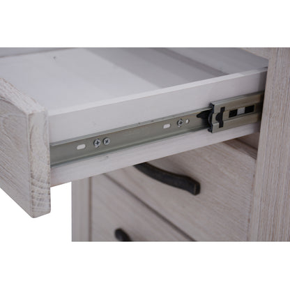 Foxglove Tallboy 5 Chest of Drawers Solid Ash Wood Bed Storage Cabinet - White-Furniture &gt; Bedroom-PEROZ Accessories