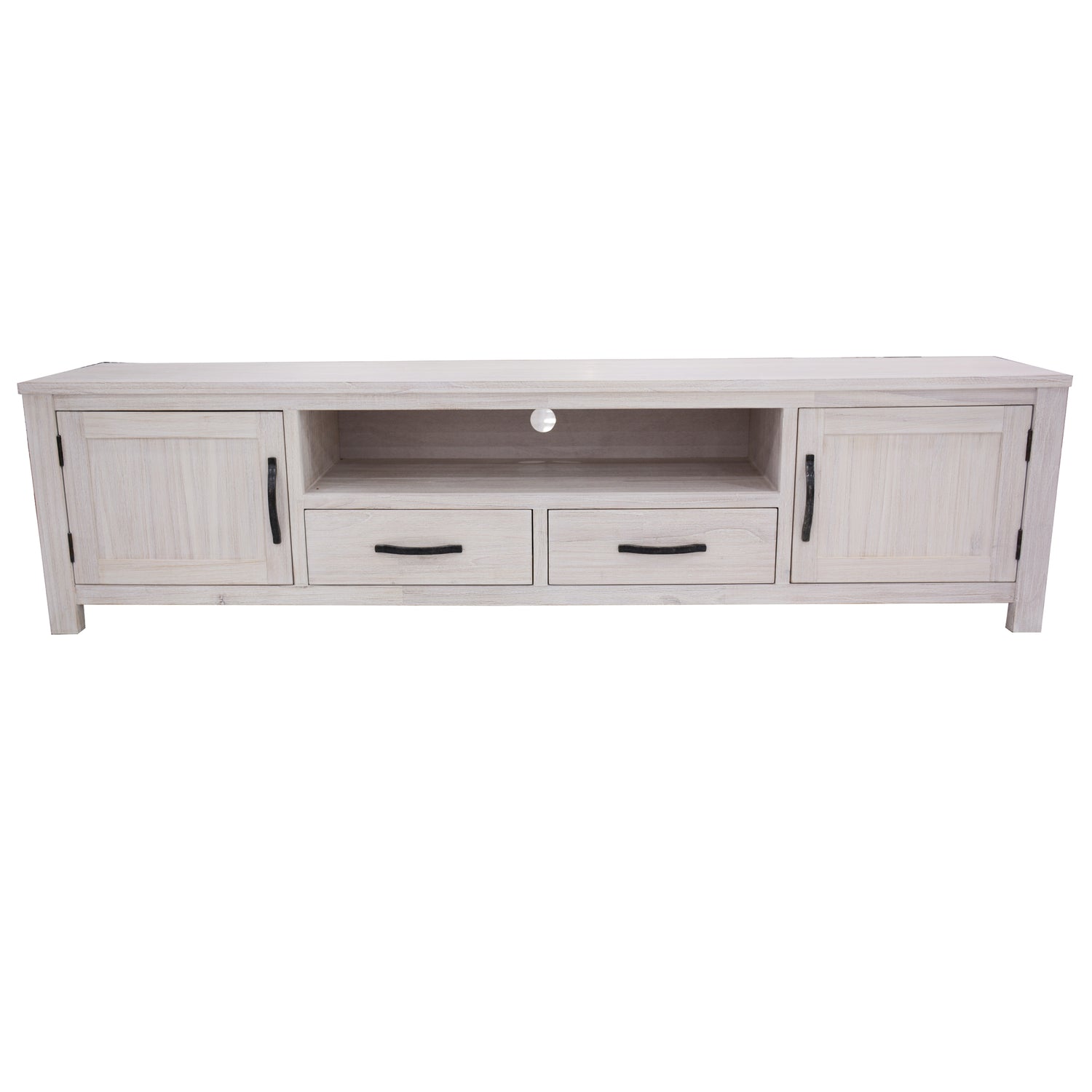 Foxglove ETU Entertainment TV Unit 216cm 2 Drawer 2 Door Mt Ash Wood - White-Entertainment Units-PEROZ Accessories