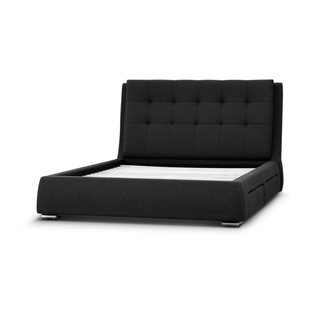 Kiama Queen Size Bed Frame Timber Mattress Base With Storage Drawers - Grey-Furniture > Bedroom-PEROZ Accessories