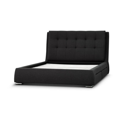 Kiama Queen Size Bed Frame Timber Mattress Base With Storage Drawers - Grey-Furniture &gt; Bedroom-PEROZ Accessories