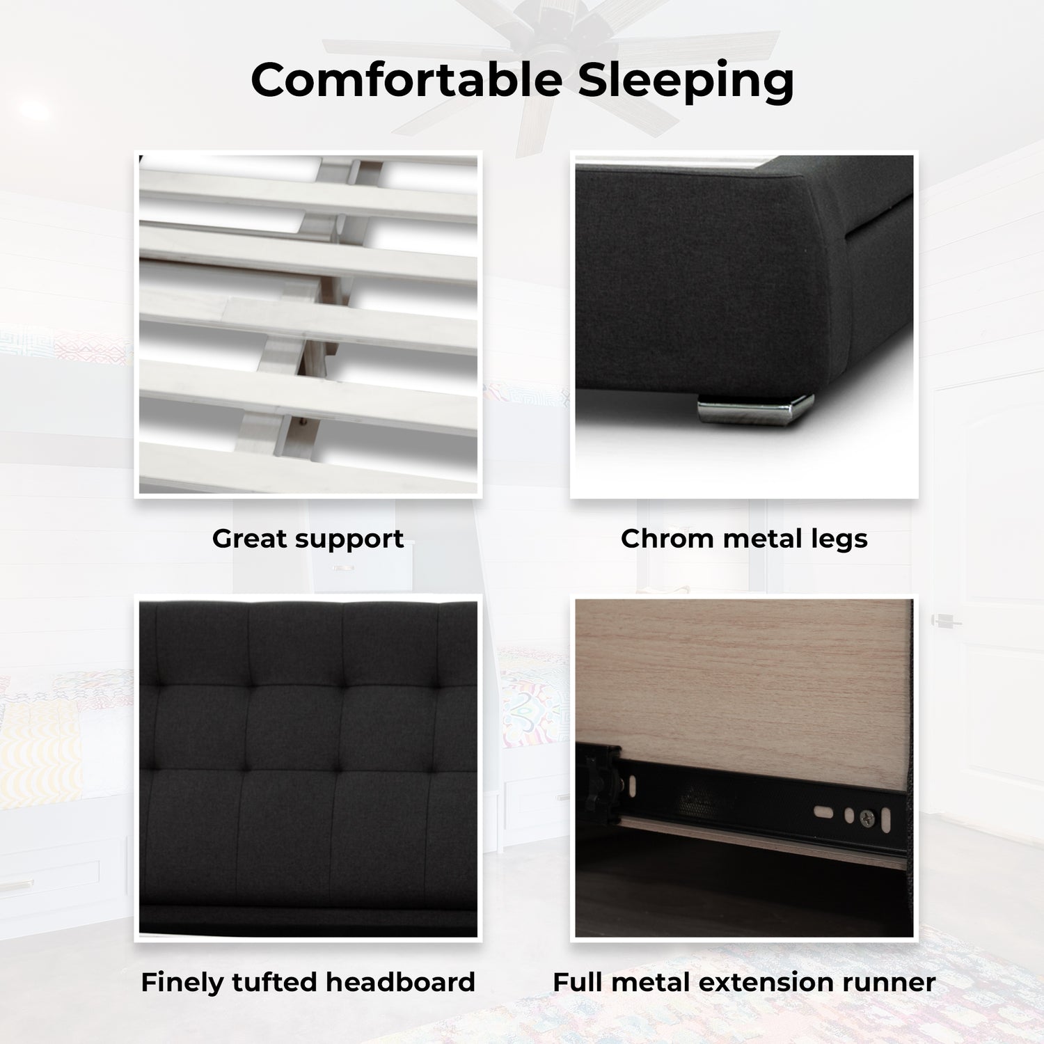 Kiama Queen Size Bed Frame Timber Mattress Base With Storage Drawers - Grey-Furniture &gt; Bedroom-PEROZ Accessories