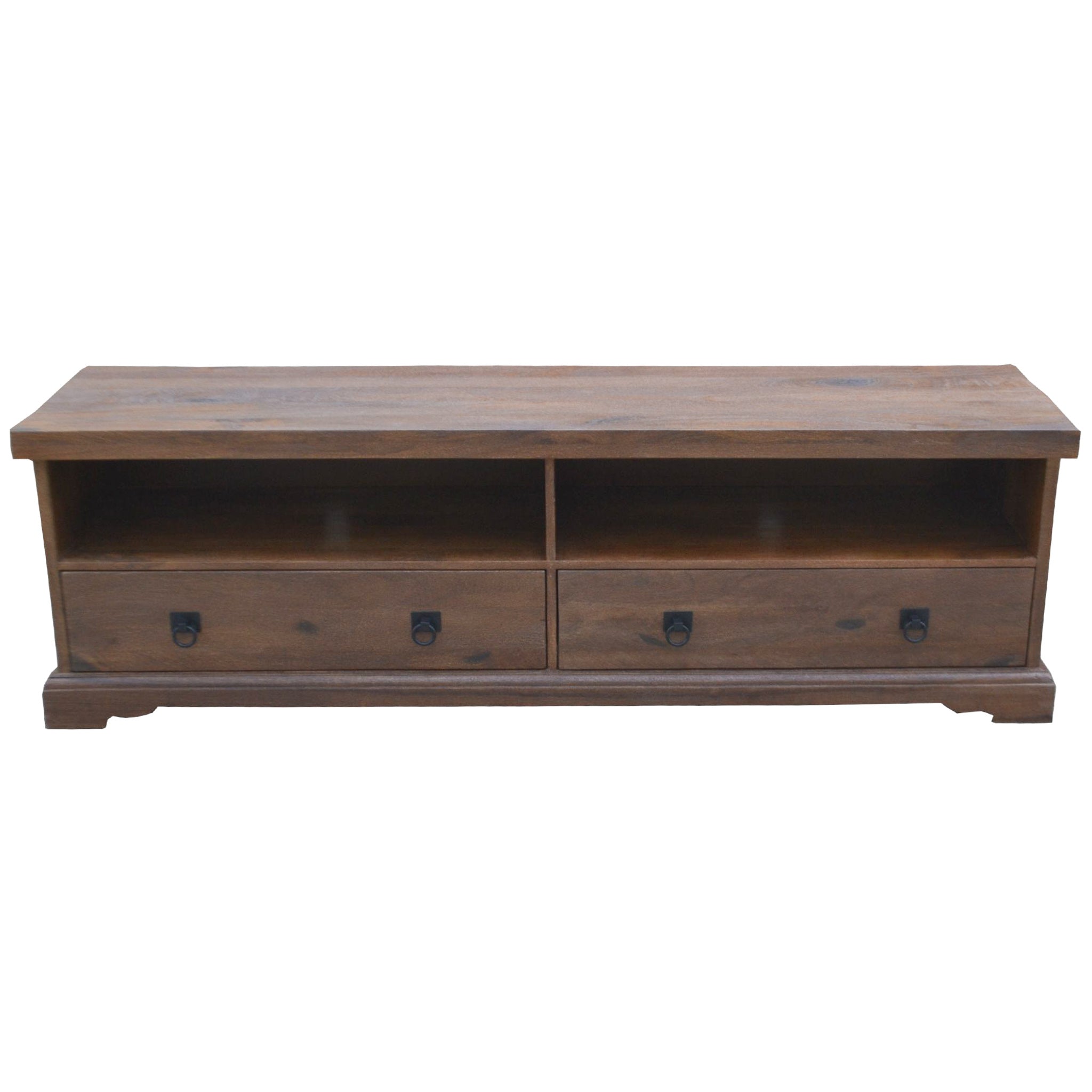 Florence ETU Entertainment TV Unit 180cm 2 Drawer Solid Mango Timber Wood-Entertainment Units-PEROZ Accessories