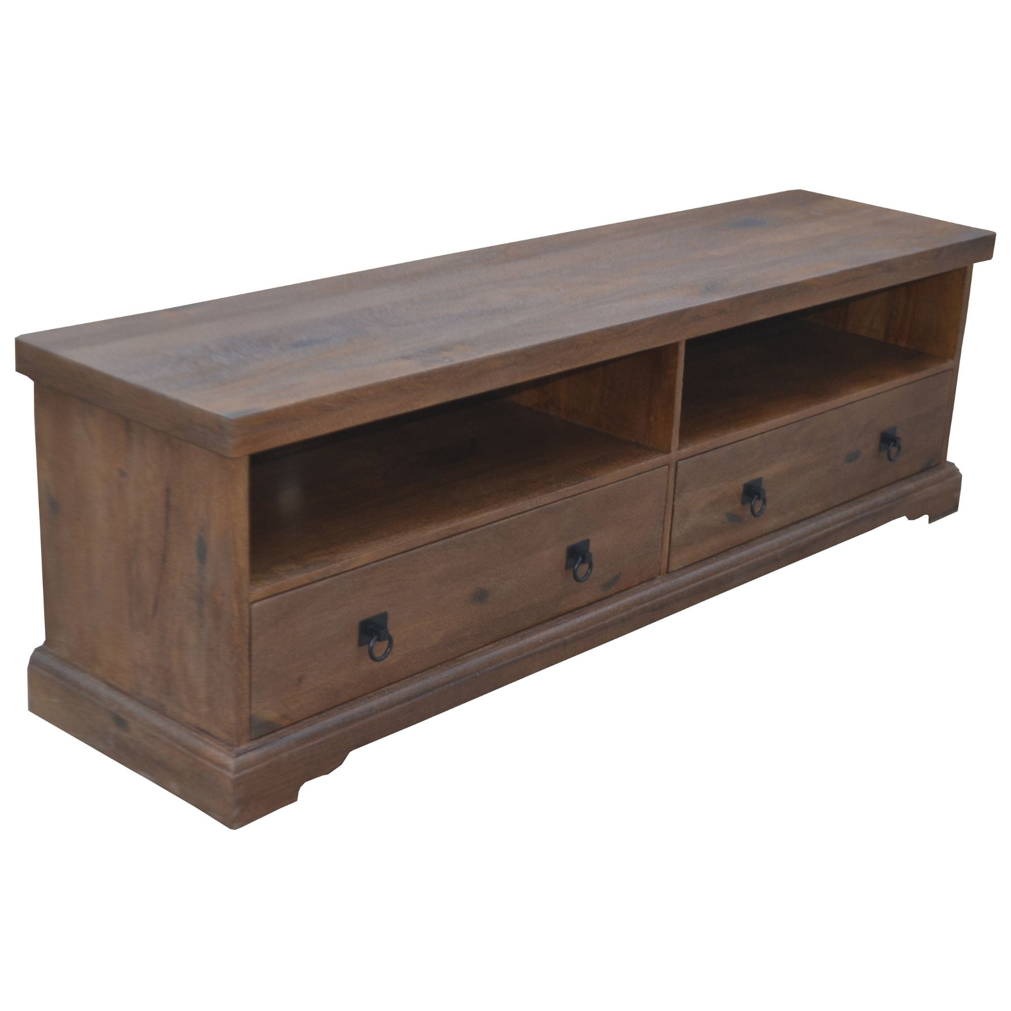 Florence ETU Entertainment TV Unit 180cm 2 Drawer Solid Mango Timber Wood-Entertainment Units-PEROZ Accessories