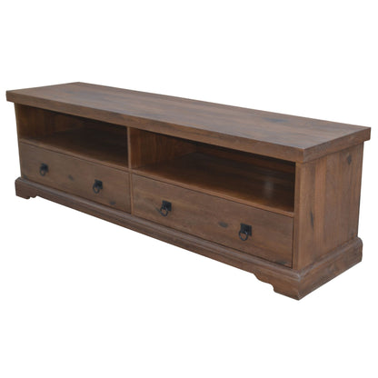 Florence ETU Entertainment TV Unit 180cm 2 Drawer Solid Mango Timber Wood-Entertainment Units-PEROZ Accessories