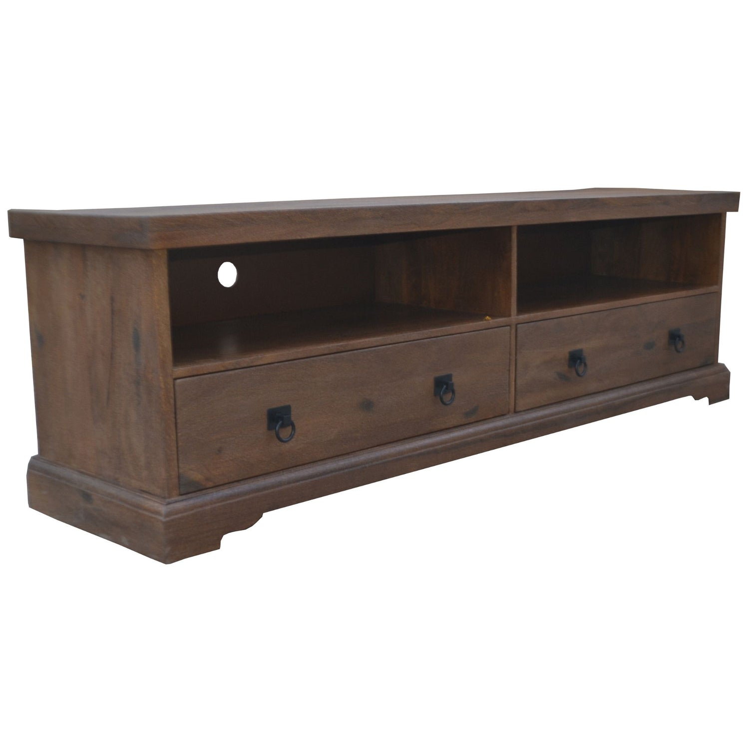Florence ETU Entertainment TV Unit 180cm 2 Drawer Solid Mango Timber Wood-Entertainment Units-PEROZ Accessories