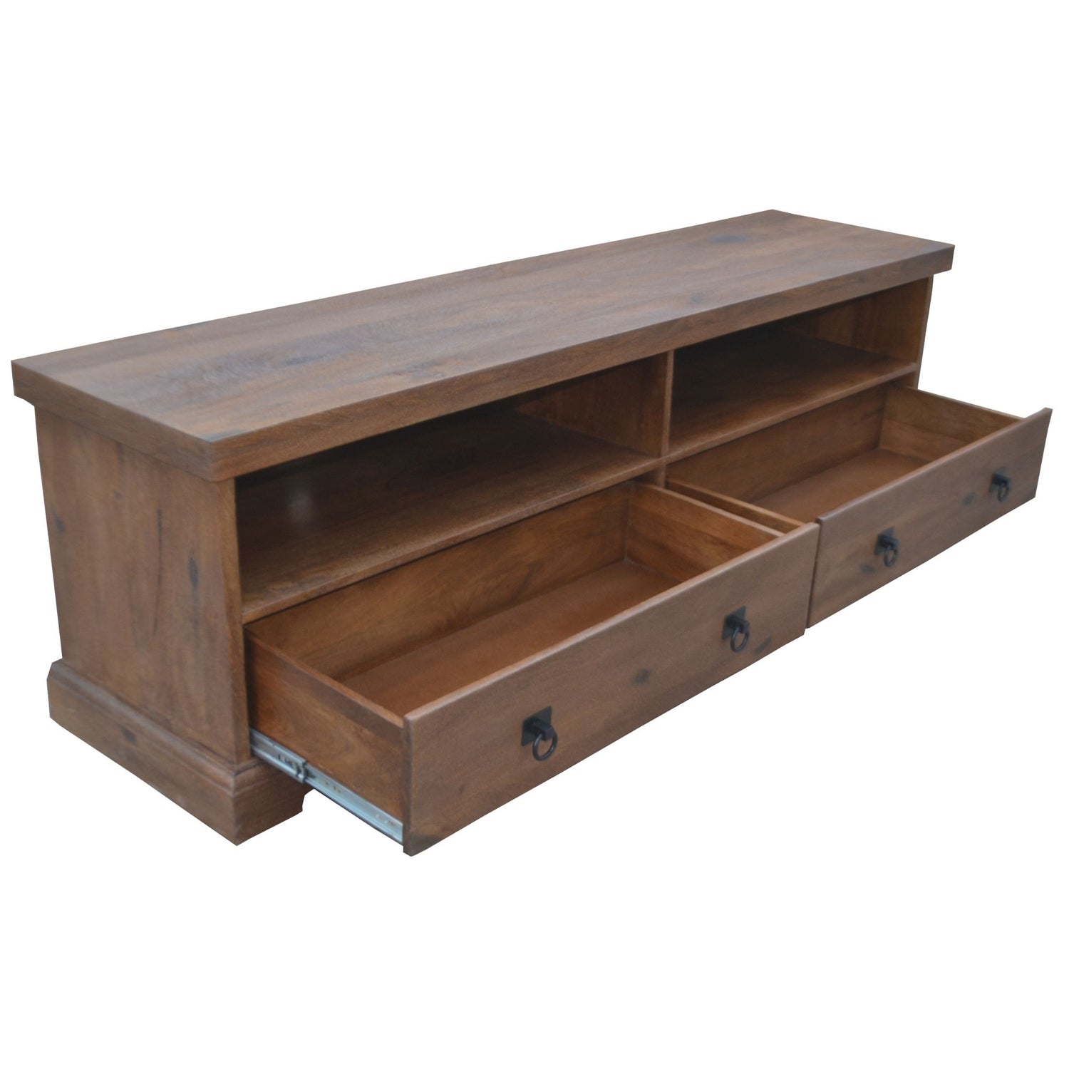 Florence ETU Entertainment TV Unit 180cm 2 Drawer Solid Mango Timber Wood-Entertainment Units-PEROZ Accessories