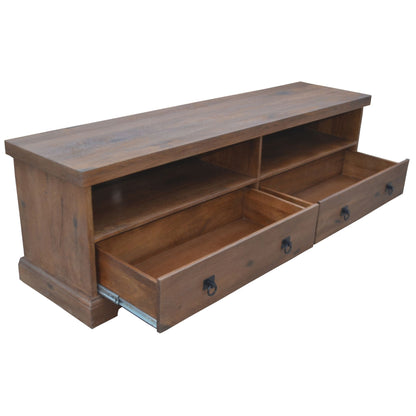 Florence ETU Entertainment TV Unit 180cm 2 Drawer Solid Mango Timber Wood-Entertainment Units-PEROZ Accessories