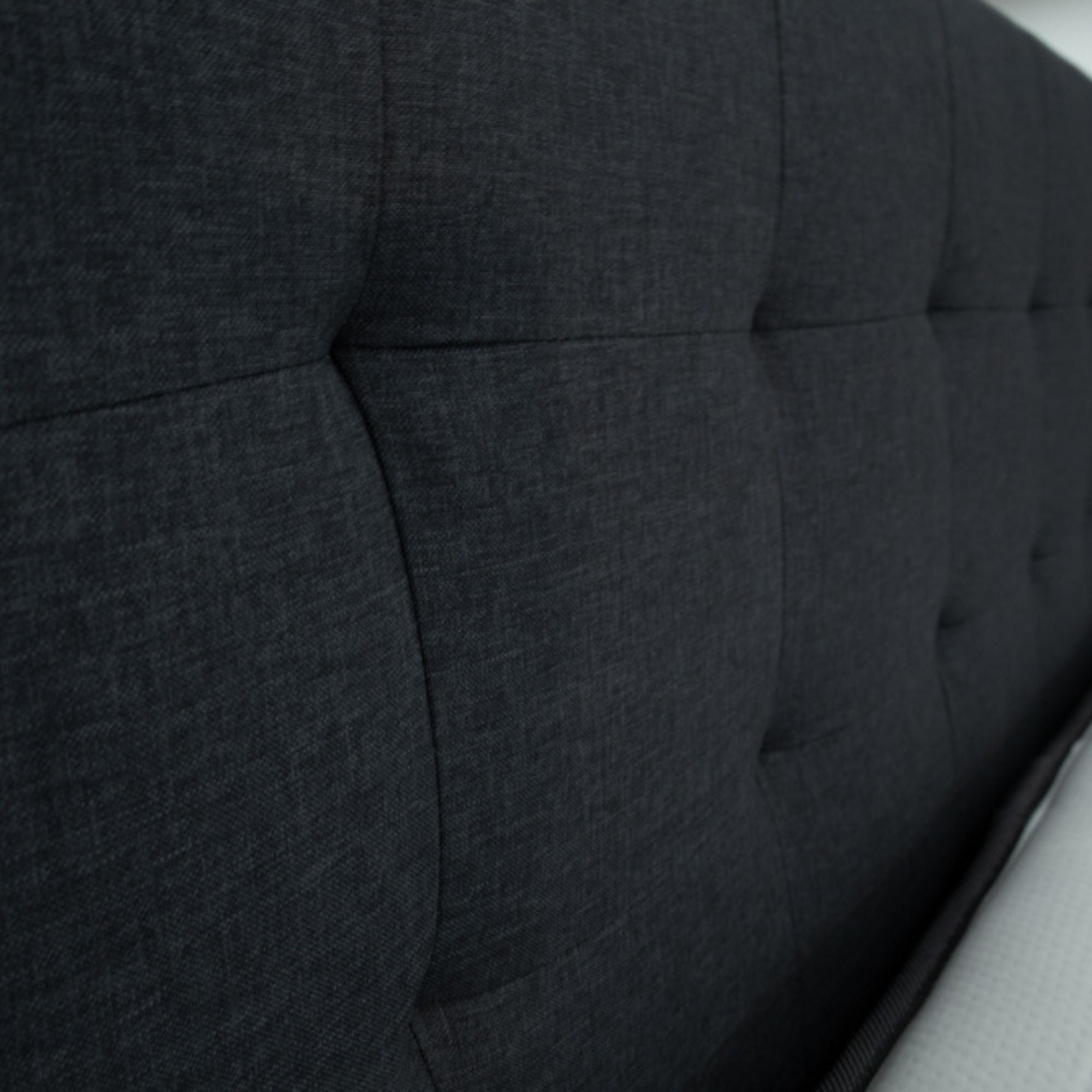 Volga King Single Bed Platform Frame Fabric Upholstered Mattress Base - Charcoal-Furniture &gt; Bedroom-PEROZ Accessories
