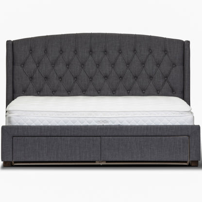 Honeydew King Size Bed Frame Timber Mattress Base With Storage Drawers - Grey-Furniture &gt; Bedroom-PEROZ Accessories