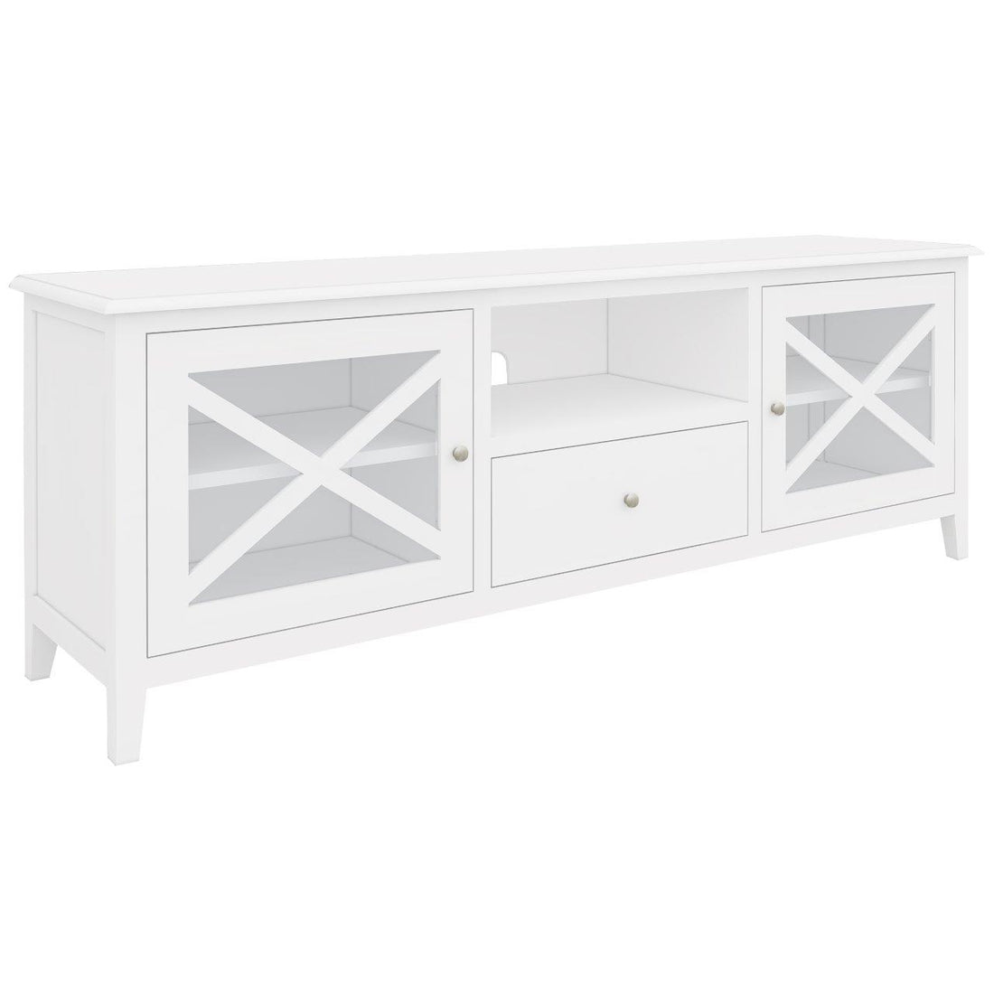 Daisy ETU Entertainment TV Unit 170cm Solid Acacia Wood Hampton - White-Entertainment Units-PEROZ Accessories