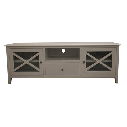 Daisy ETU Entertainment TV Unit 210cm Solid Acacia Wood Hampton - White-Entertainment Units-PEROZ Accessories