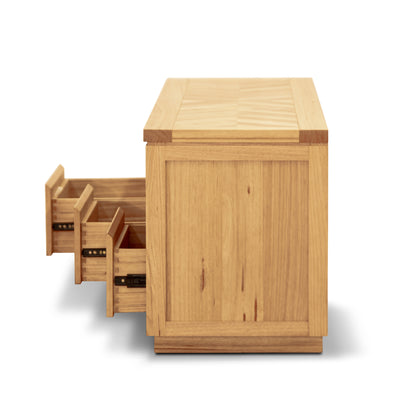 Rosemallow ETU Entertainment TV Unit 185cm 3 Drawer Solid Messmate Timber Wood-Entertainment Unit-PEROZ Accessories