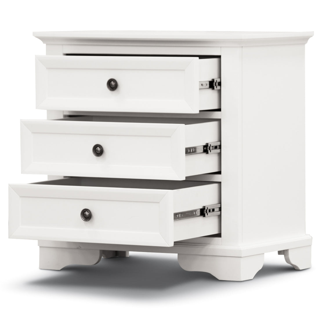 Celosia 2pc Bedside Tallboy 3pc Bedroom Set Nightstand Storage Cabinet - White-Furniture > Bedroom-PEROZ Accessories