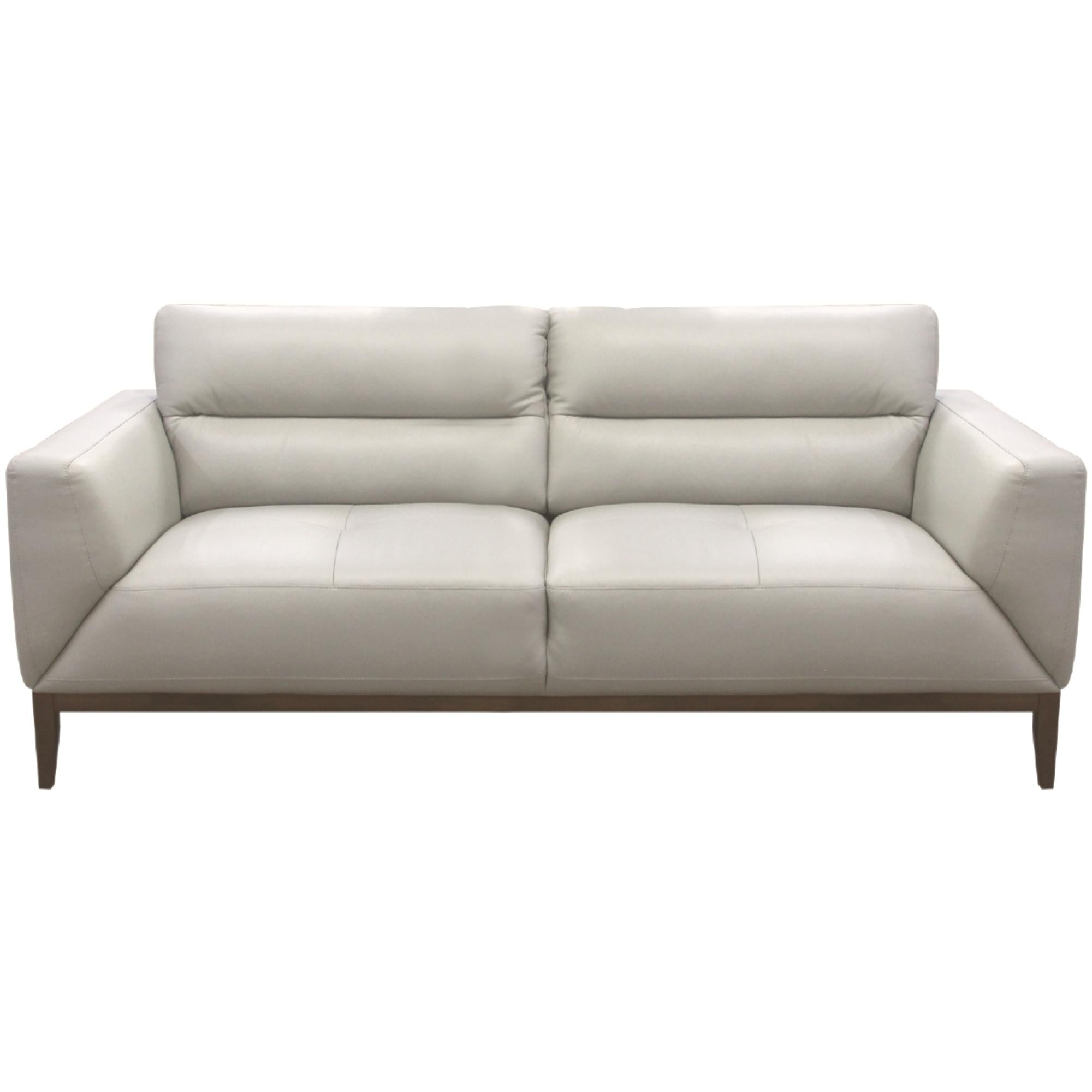 Downy Genuine Leather Sofa 3 Seater Upholstered Lounge Couch - Silver-Furniture &gt; Sofas-PEROZ Accessories