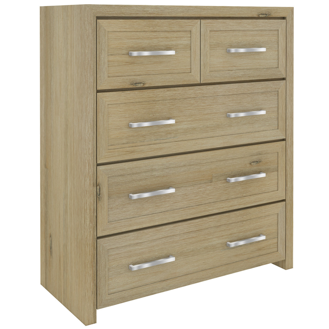 Gracelyn Tallboy 5 Chest of Drawers Solid Wood Bedroom Storage Cabinet - Smoke-Furniture &gt; Bedroom-PEROZ Accessories