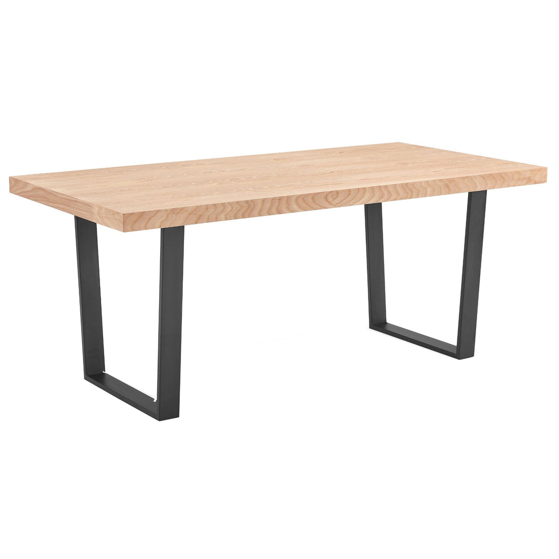 Petunia Dining Table 180cm Elm Timber Wood Black Metal Leg - Natural-Furniture &gt; Dining-PEROZ Accessories