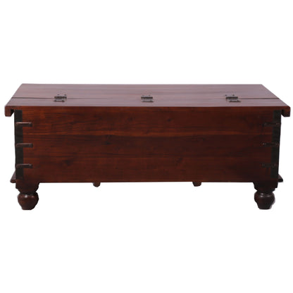 Onir Coffee Table Antique Handcrafted Solid Mango Wood Storage Trunk Chest Box-Furniture &gt; Living Room-PEROZ Accessories