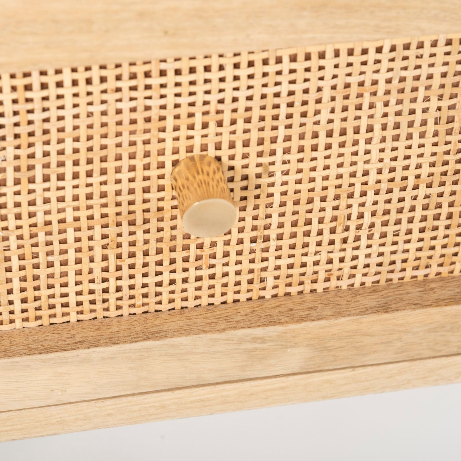 Martina Bedside Table 1 Drawer Storage Cabinet Solid Mango Wood Rattan-Furniture &gt; Bedroom-PEROZ Accessories