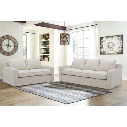 Plushy 3 Seater Sofa Fabric Uplholstered Lounge Couch - Stone-Furniture &gt; Sofas-PEROZ Accessories