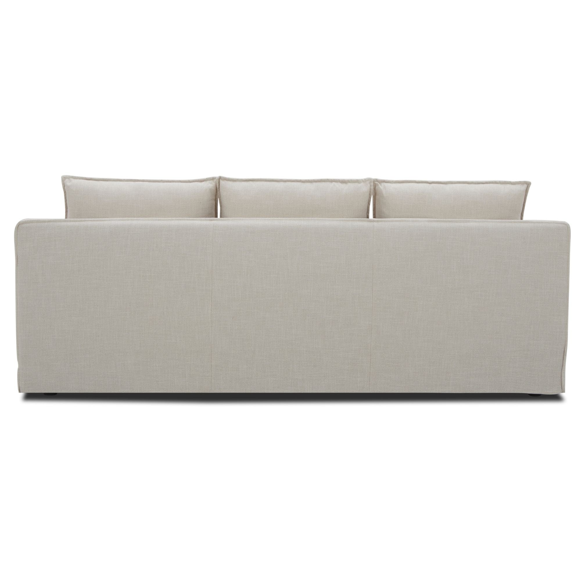 Plushy 3 Seater Sofa Fabric Uplholstered Lounge Couch - Stone-Furniture &gt; Sofas-PEROZ Accessories