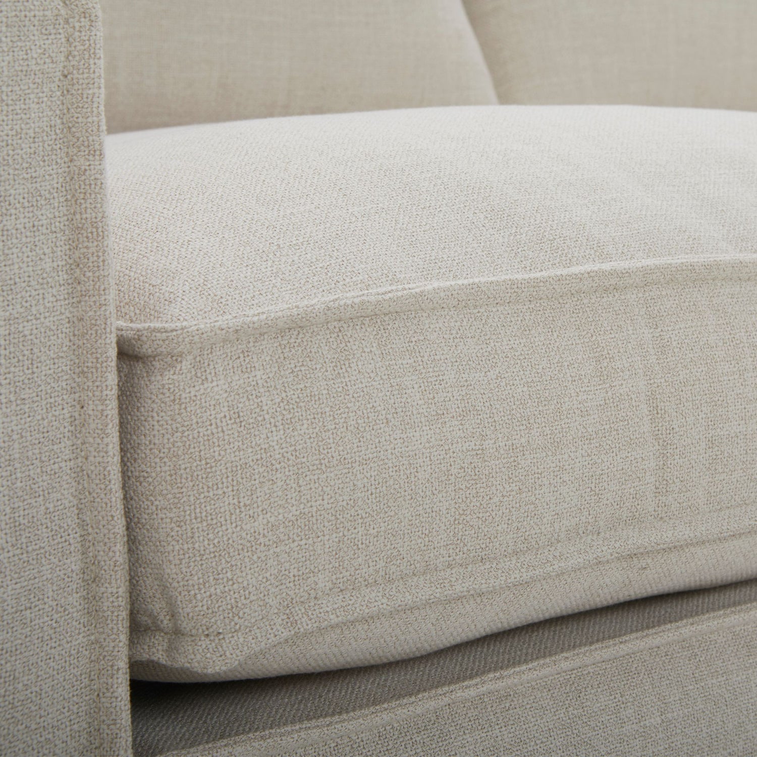Plushy 3 Seater Sofa Fabric Uplholstered Lounge Couch - Stone-Furniture &gt; Sofas-PEROZ Accessories
