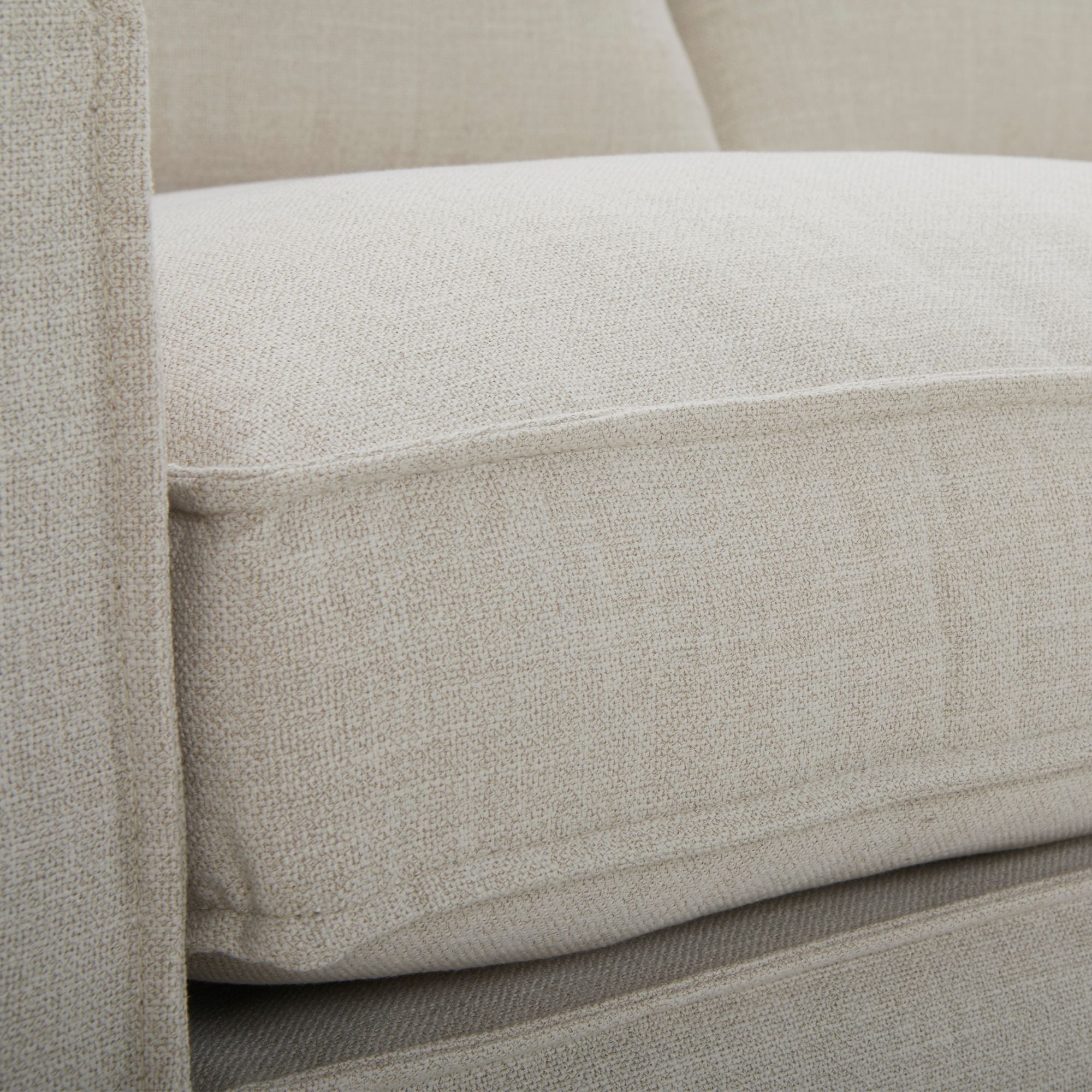 Plushy 3 Seater Sofa Fabric Uplholstered Lounge Couch - Stone-Furniture &gt; Sofas-PEROZ Accessories