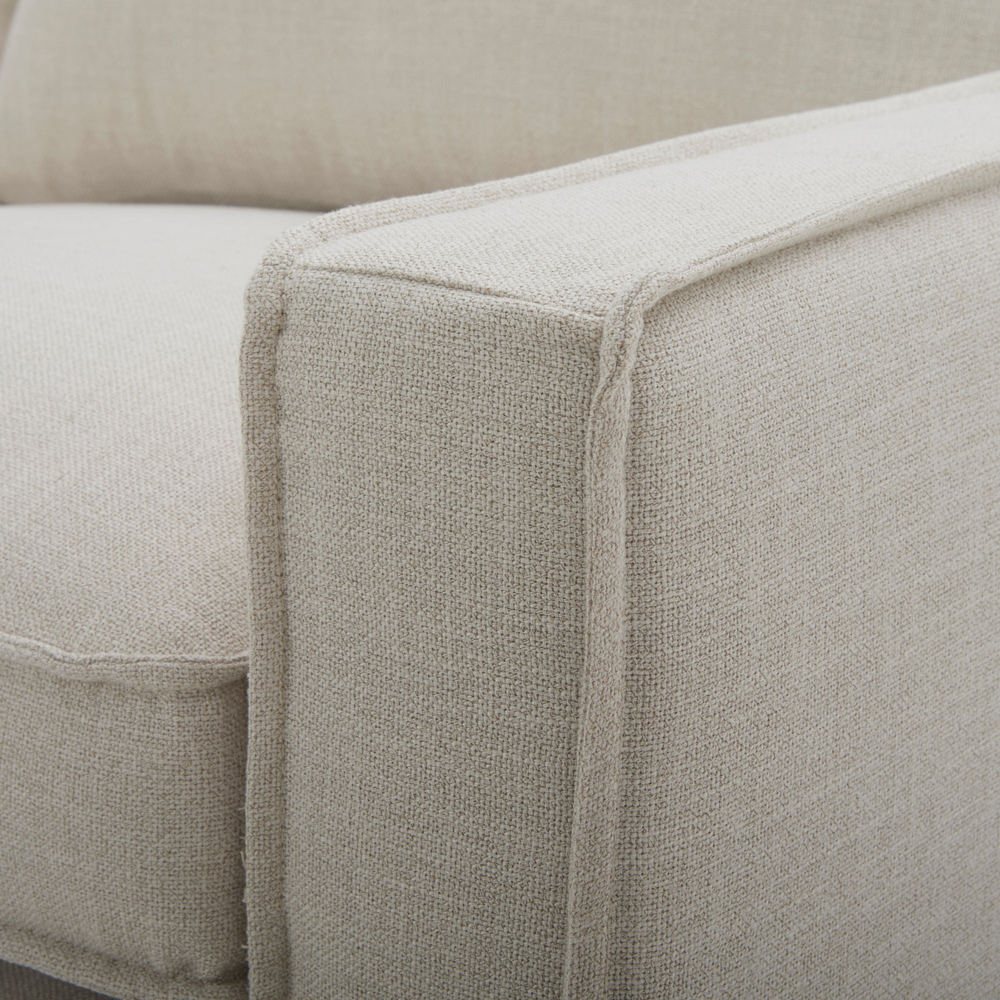 Plushy 3 Seater Sofa Fabric Uplholstered Lounge Couch - Stone-Furniture &gt; Sofas-PEROZ Accessories