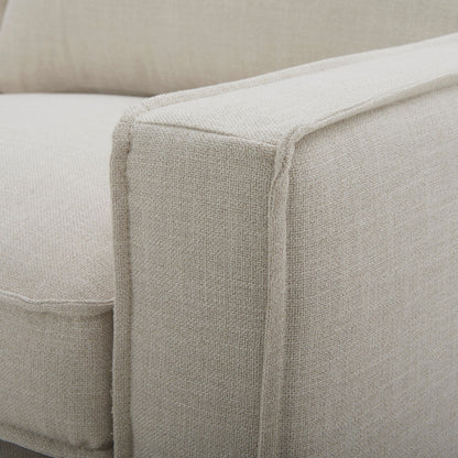 Plushy 3 Seater Sofa Fabric Uplholstered Lounge Couch - Stone-Furniture &gt; Sofas-PEROZ Accessories