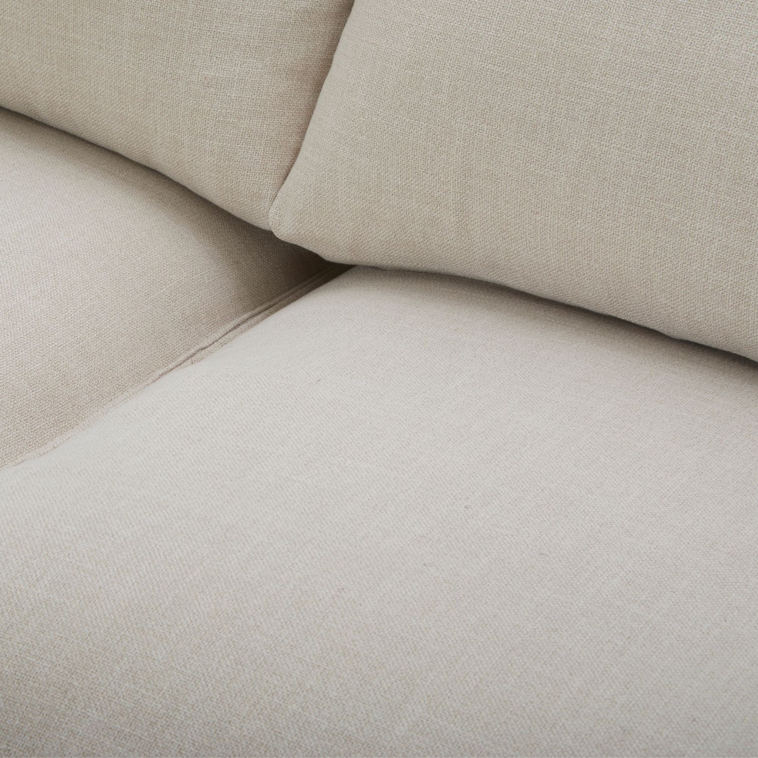 Plushy 3 Seater Sofa Fabric Uplholstered Lounge Couch - Stone-Furniture &gt; Sofas-PEROZ Accessories