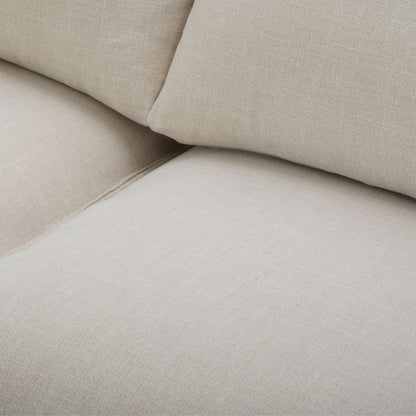 Plushy 3 Seater Sofa Fabric Uplholstered Lounge Couch - Stone-Furniture &gt; Sofas-PEROZ Accessories