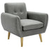 Dane Single Seater Fabric Upholstered Sofa Armchair Lounge Couch - Mid Grey-Furniture > Sofas-PEROZ Accessories