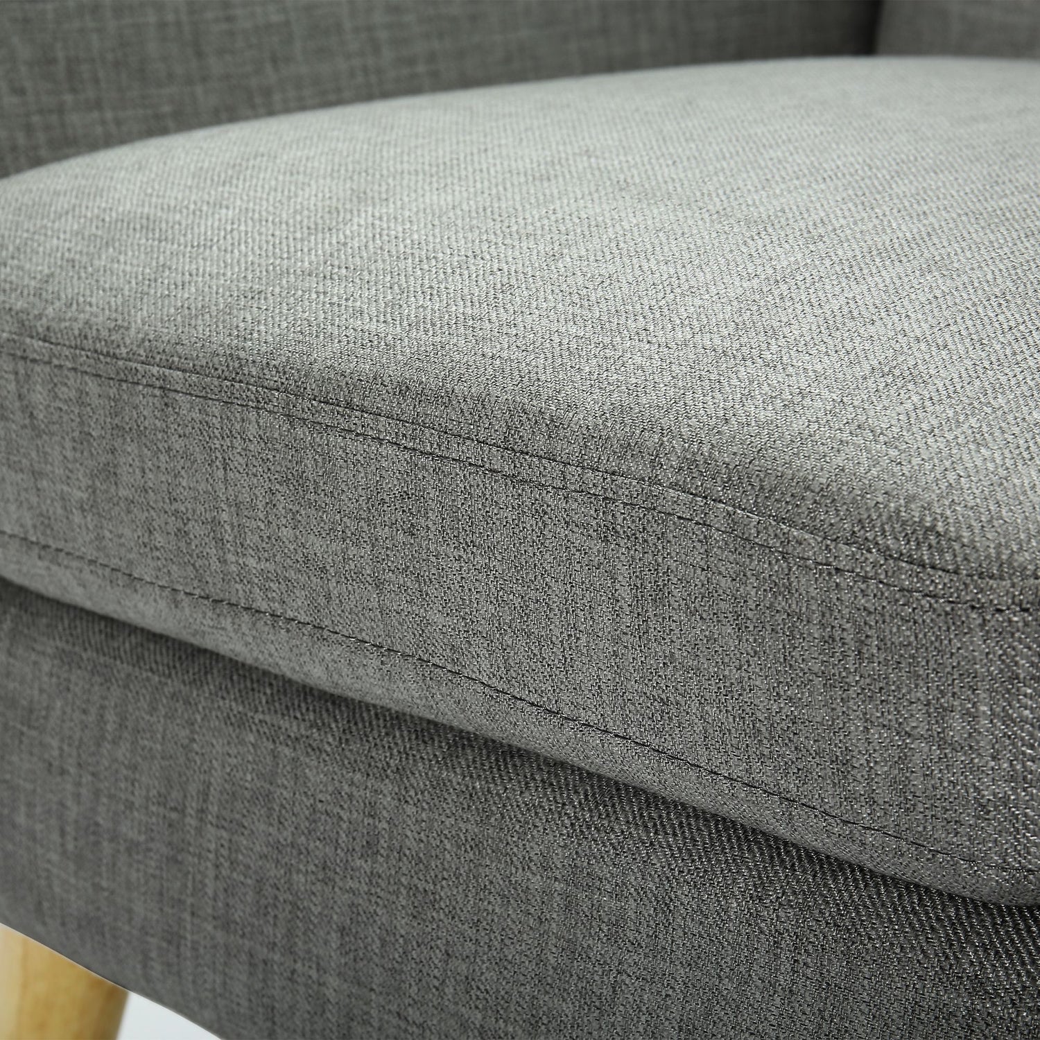 Dane Single Seater Fabric Upholstered Sofa Armchair Lounge Couch - Mid Grey-Furniture &gt; Sofas-PEROZ Accessories