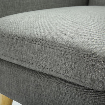 Dane Single Seater Fabric Upholstered Sofa Armchair Lounge Couch - Mid Grey-Furniture &gt; Sofas-PEROZ Accessories