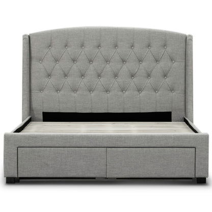 Honeydew Double Size Bed Frame Timber Mattress Base With Storage Drawers - Beige-Furniture &gt; Bedroom-PEROZ Accessories