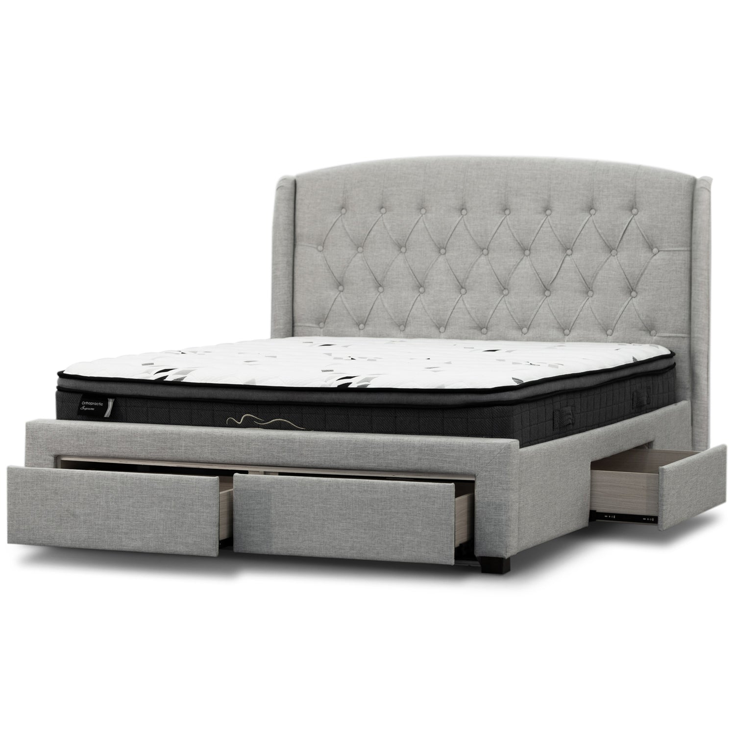 Honeydew Double Size Bed Frame Timber Mattress Base With Storage Drawers - Beige-Furniture &gt; Bedroom-PEROZ Accessories